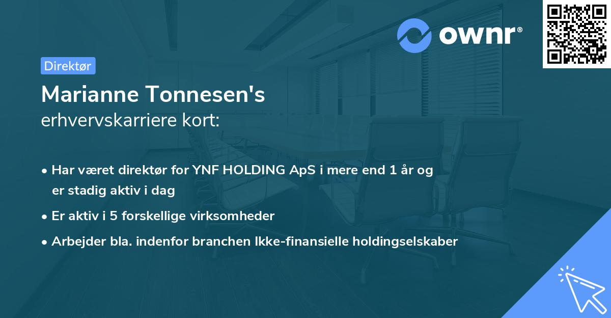 Marianne Tonnesen's erhvervskarriere kort
