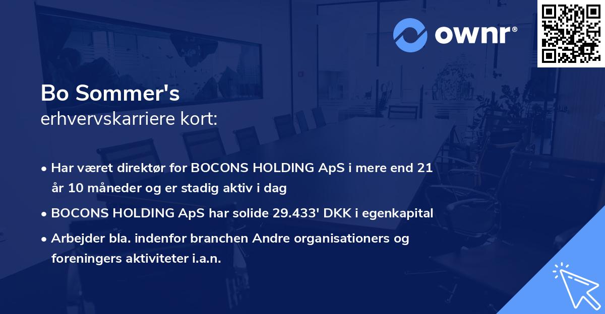 Bo Sommer's erhvervskarriere kort