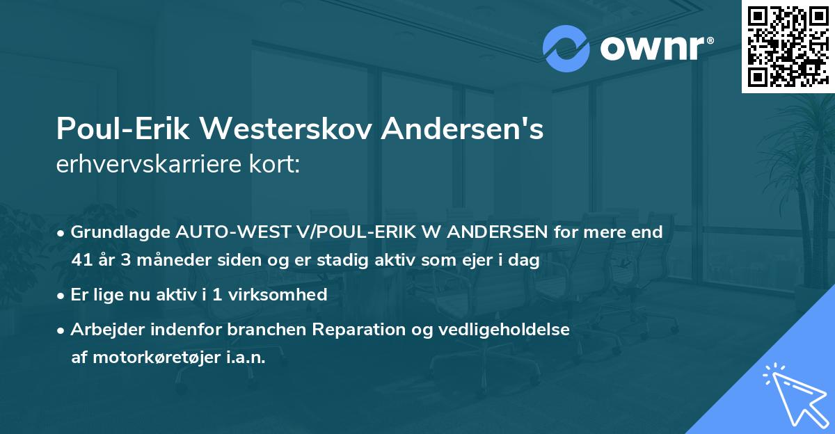 Poul-Erik Westerskov Andersen's erhvervskarriere kort