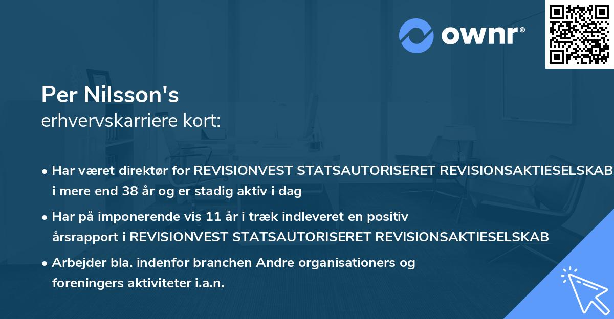 Per Nilsson's erhvervskarriere kort