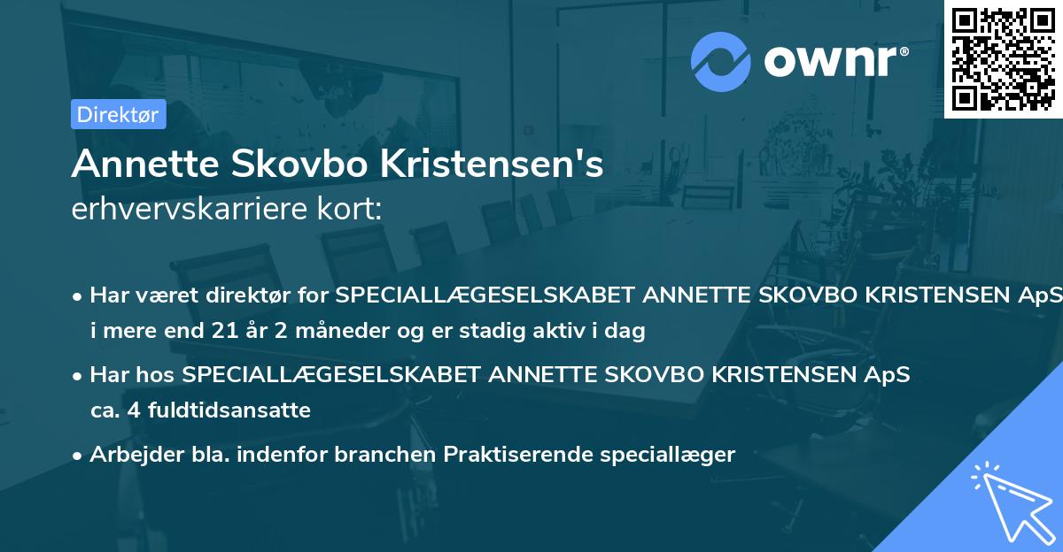 Annette Skovbo Kristensen's erhvervskarriere kort