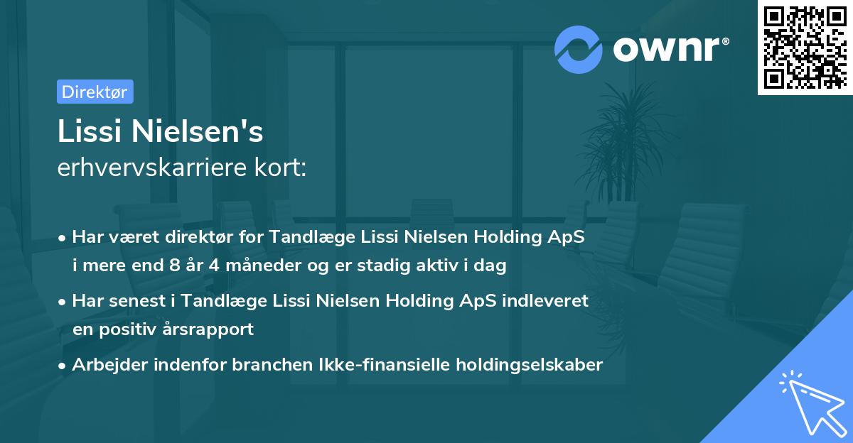 Lissi Nielsen's erhvervskarriere kort