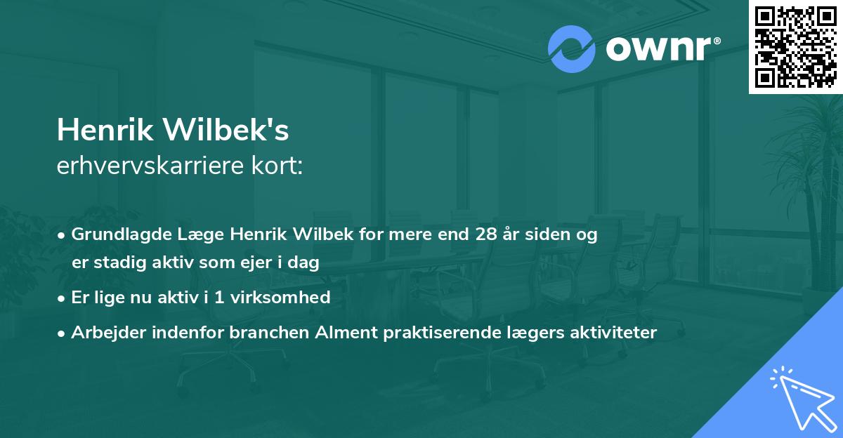Henrik Wilbek's erhvervskarriere kort