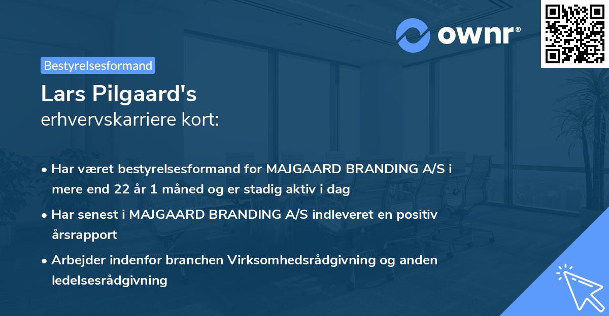 Lars Pilgaard's erhvervskarriere kort