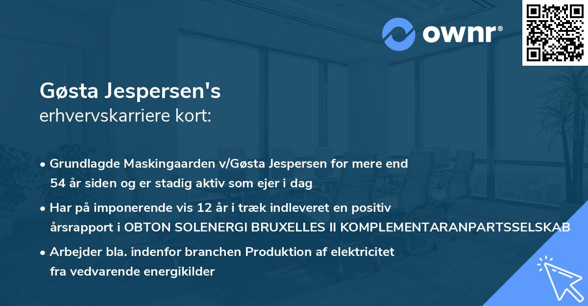 Gøsta Jespersen's erhvervskarriere kort