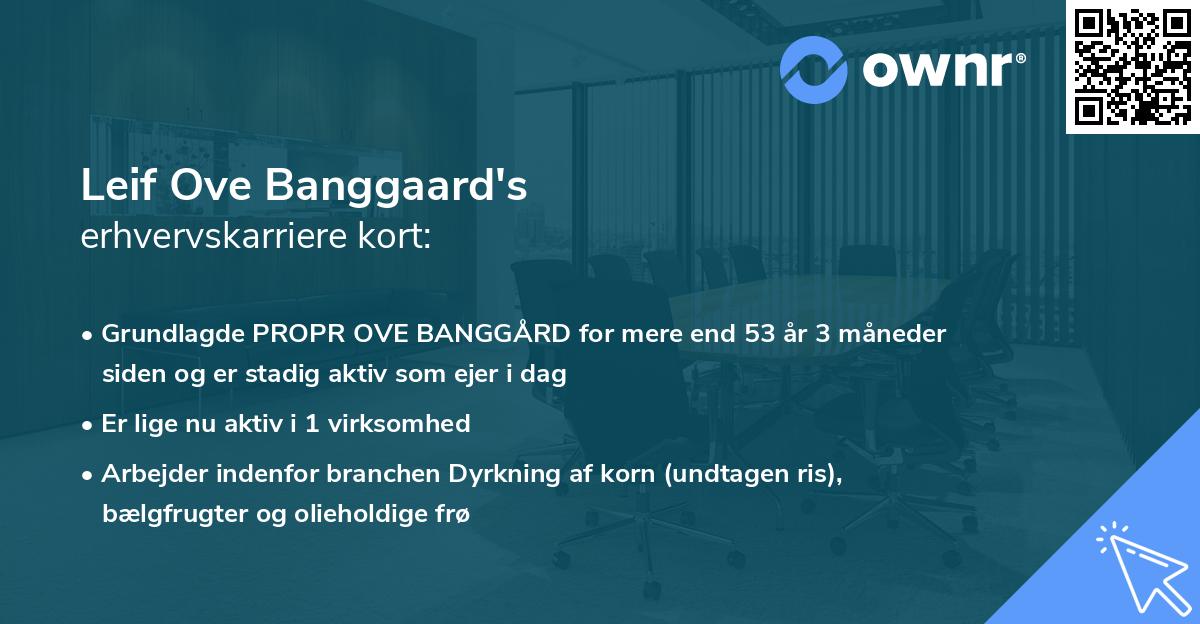 Leif Ove Banggaard's erhvervskarriere kort