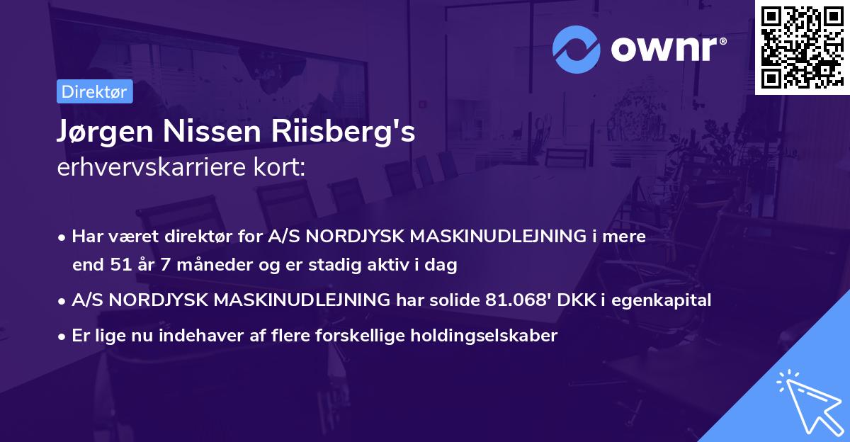 Jørgen Nissen Riisberg's erhvervskarriere kort