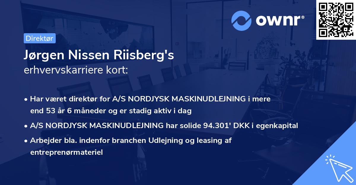Jørgen Nissen Riisberg's erhvervskarriere kort