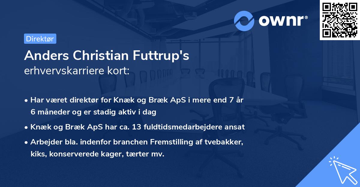 Anders Christian Futtrup's erhvervskarriere kort