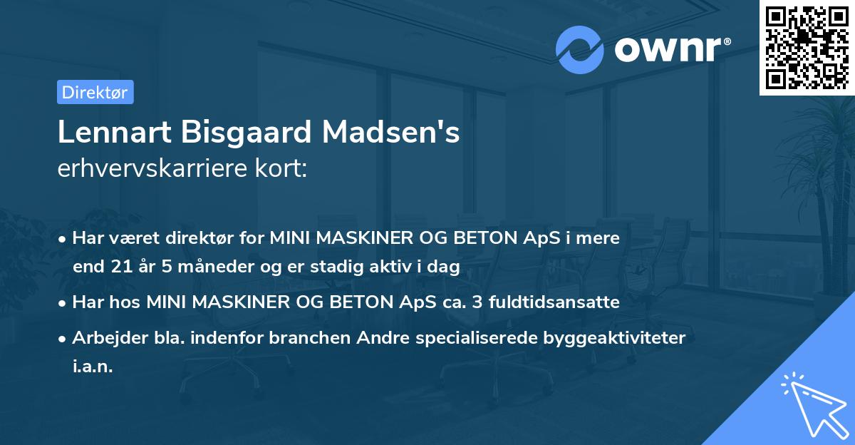Lennart Bisgaard Madsen's erhvervskarriere kort