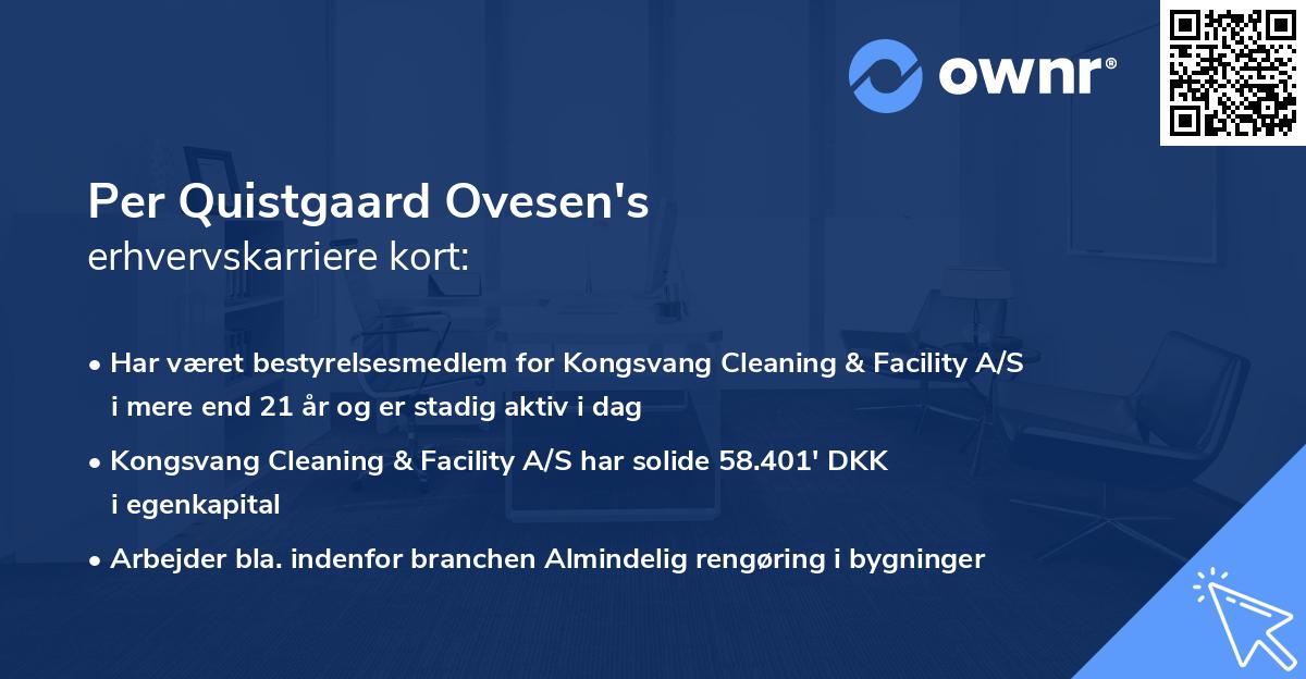 Per Quistgaard Ovesen's erhvervskarriere kort