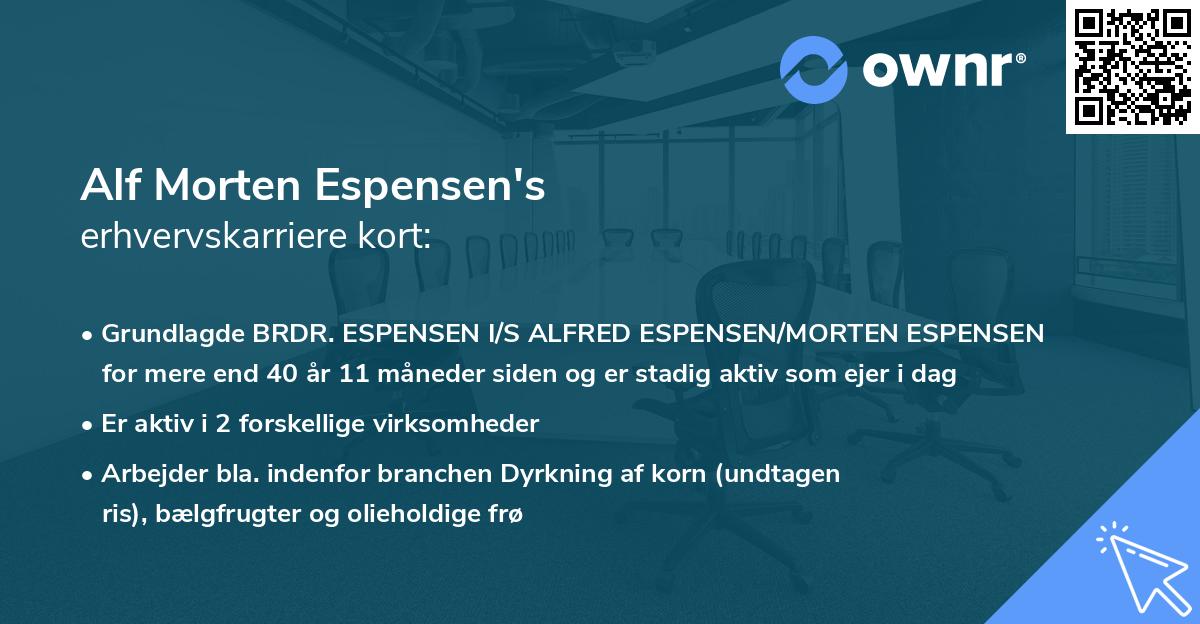Alf Morten Espensen's erhvervskarriere kort