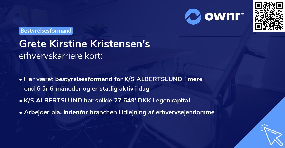 Grete Kirstine Kristensen's erhvervskarriere kort