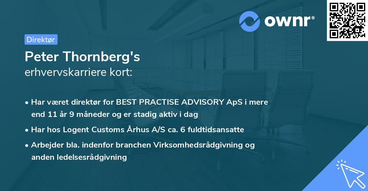 Peter Thornberg's erhvervskarriere kort
