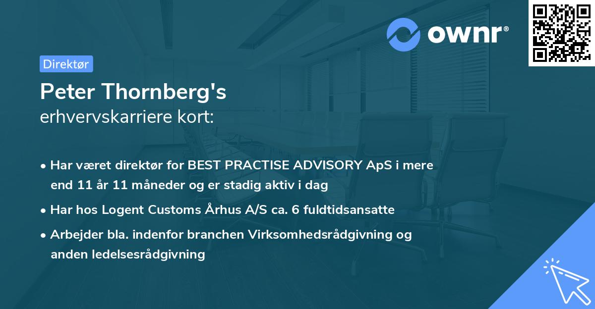 Peter Thornberg's erhvervskarriere kort