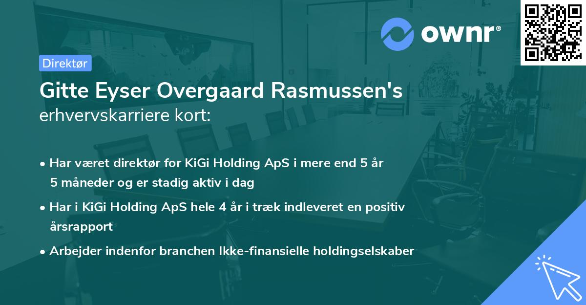 Gitte Eyser Overgaard Rasmussen's erhvervskarriere kort