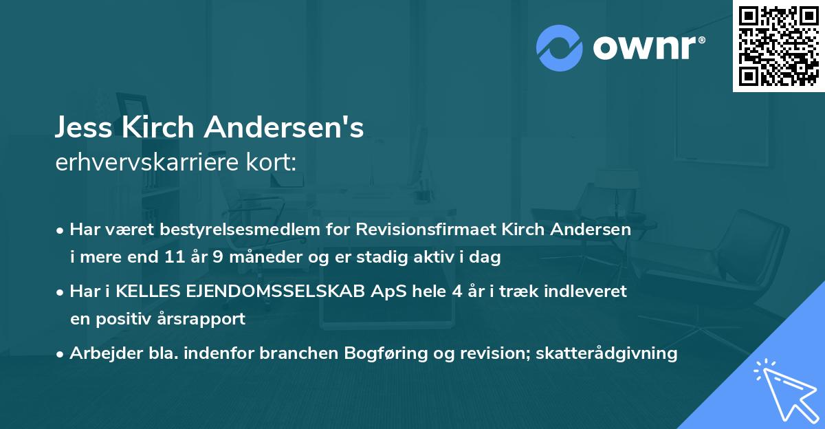 Jess Kirch Andersen's erhvervskarriere kort