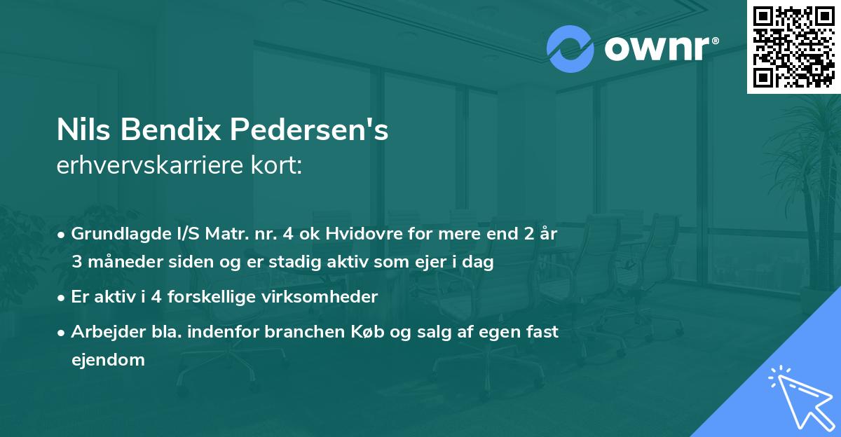 Nils Bendix Pedersen's erhvervskarriere kort