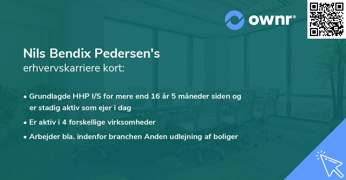 Nils Bendix Pedersen's erhvervskarriere kort