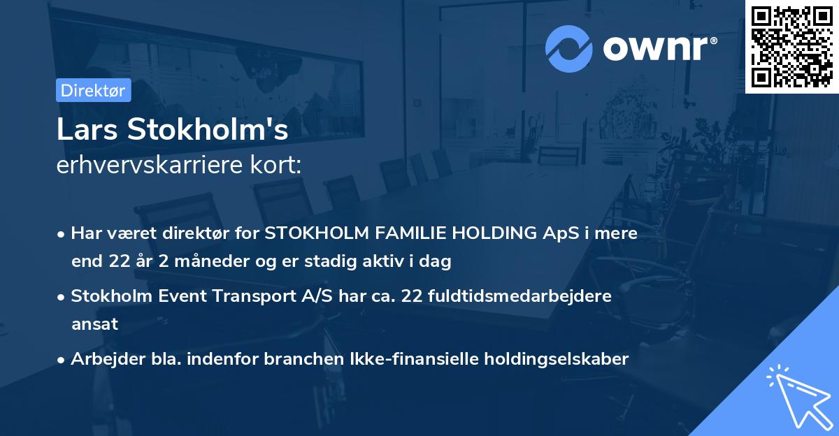Lars Stokholm's erhvervskarriere kort
