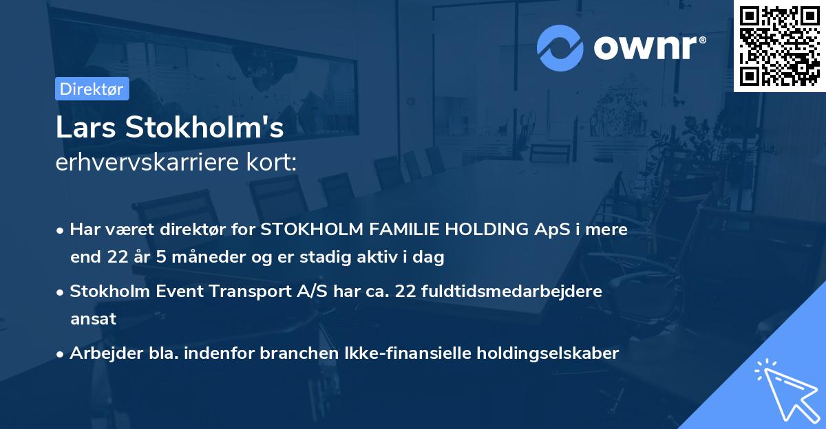 Lars Stokholm's erhvervskarriere kort