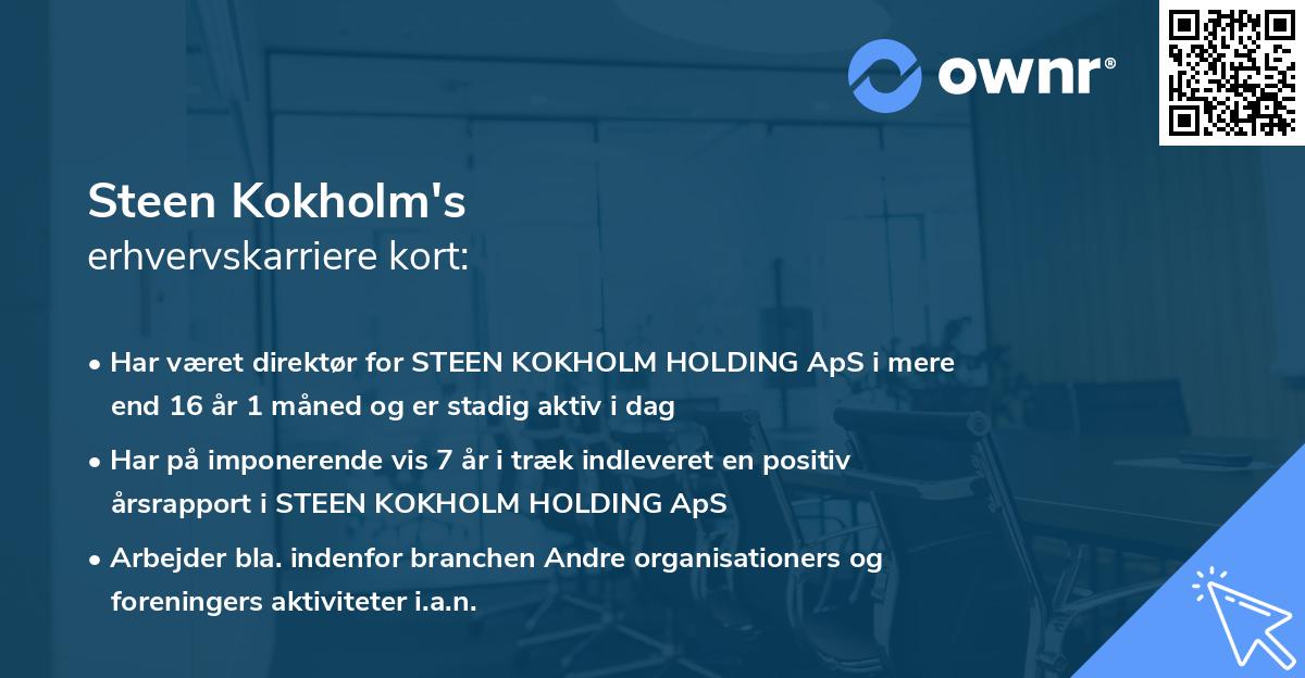 Steen Kokholm's erhvervskarriere kort