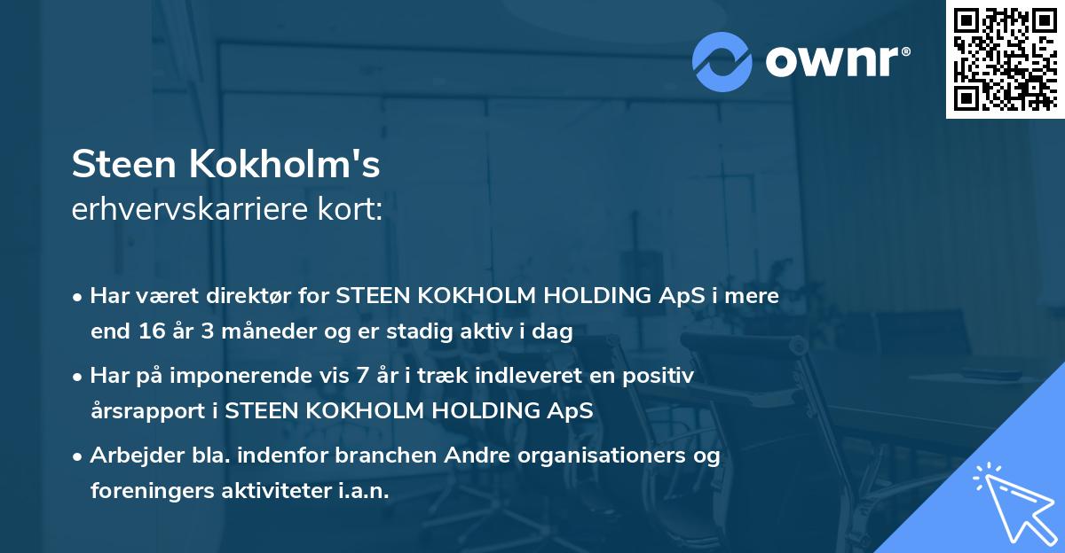 Steen Kokholm's erhvervskarriere kort