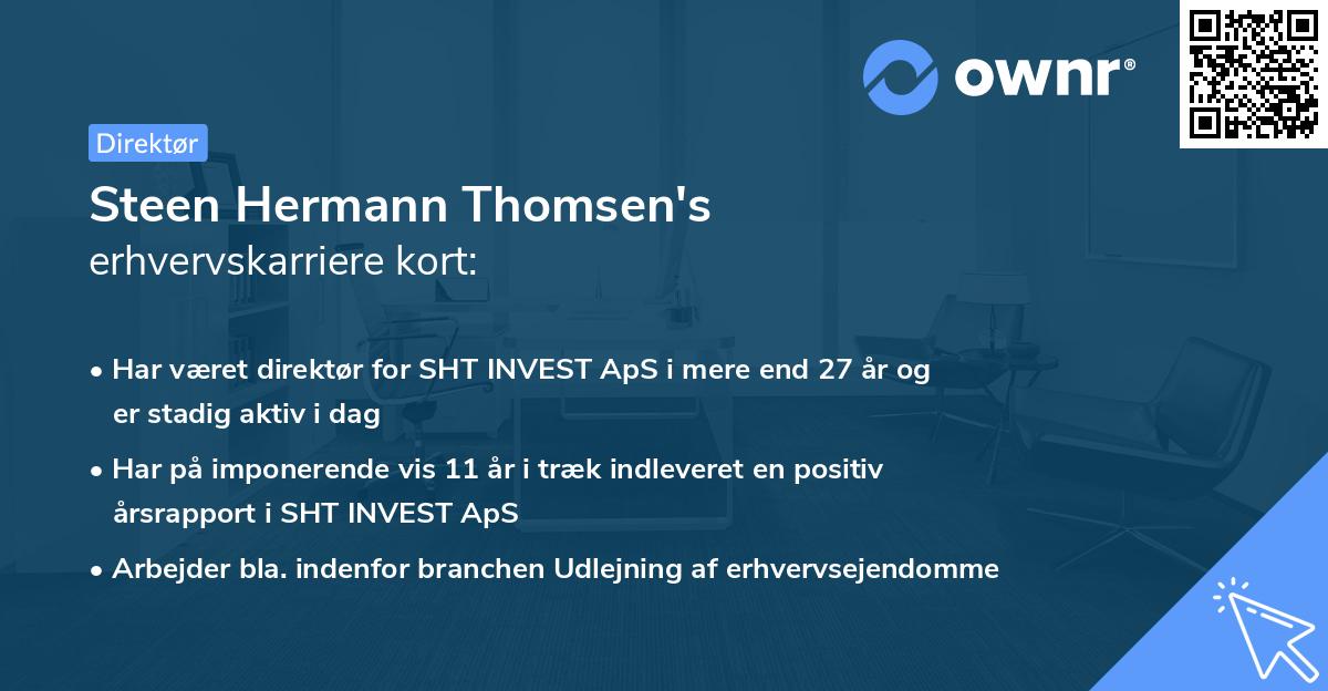 Steen Hermann Thomsen's erhvervskarriere kort