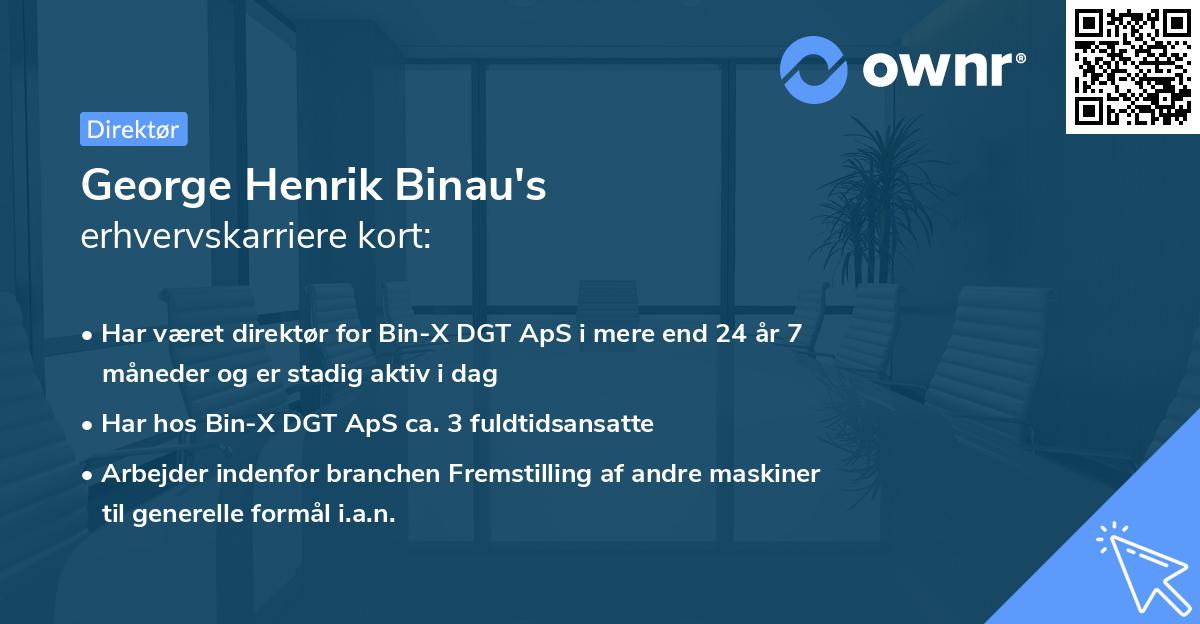 George Henrik Binau's erhvervskarriere kort