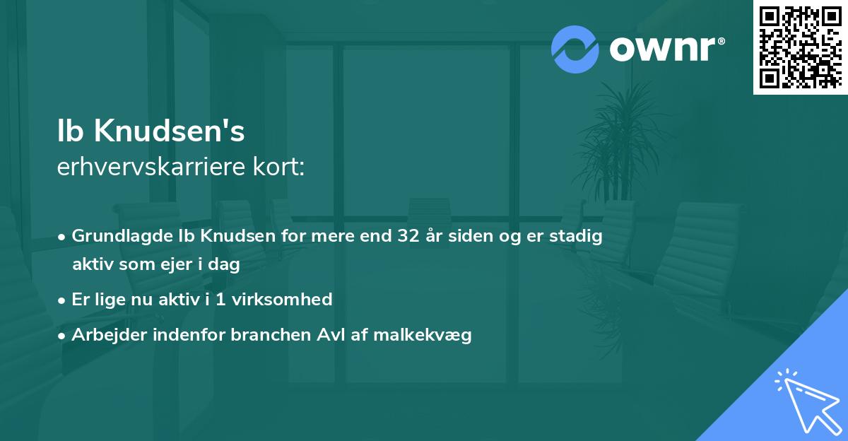 Ib Knudsen's erhvervskarriere kort