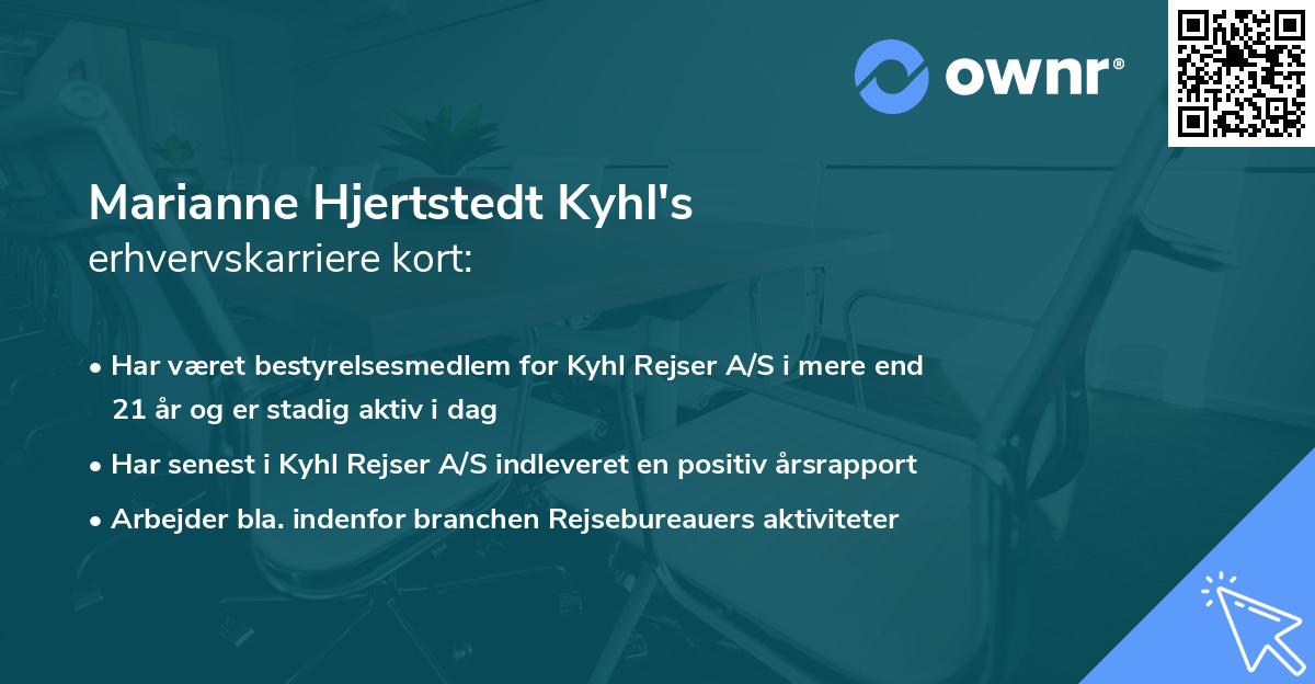 Marianne Hjertstedt Kyhl's erhvervskarriere kort