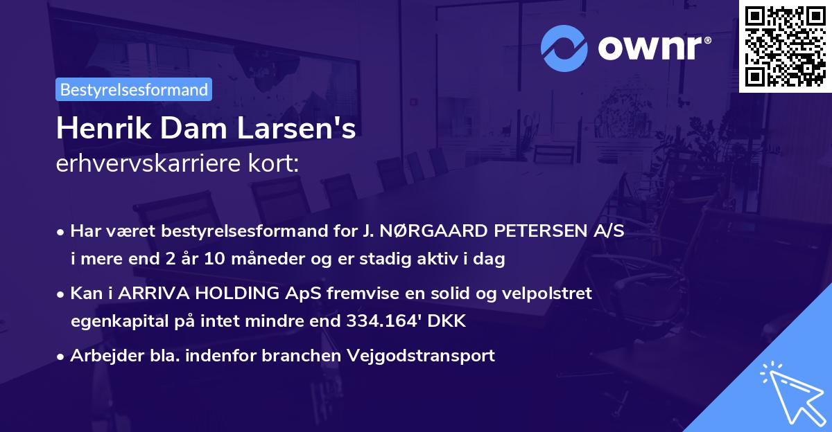 Henrik Dam Larsen's erhvervskarriere kort