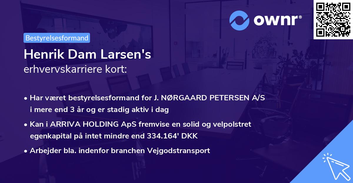 Henrik Dam Larsen's erhvervskarriere kort