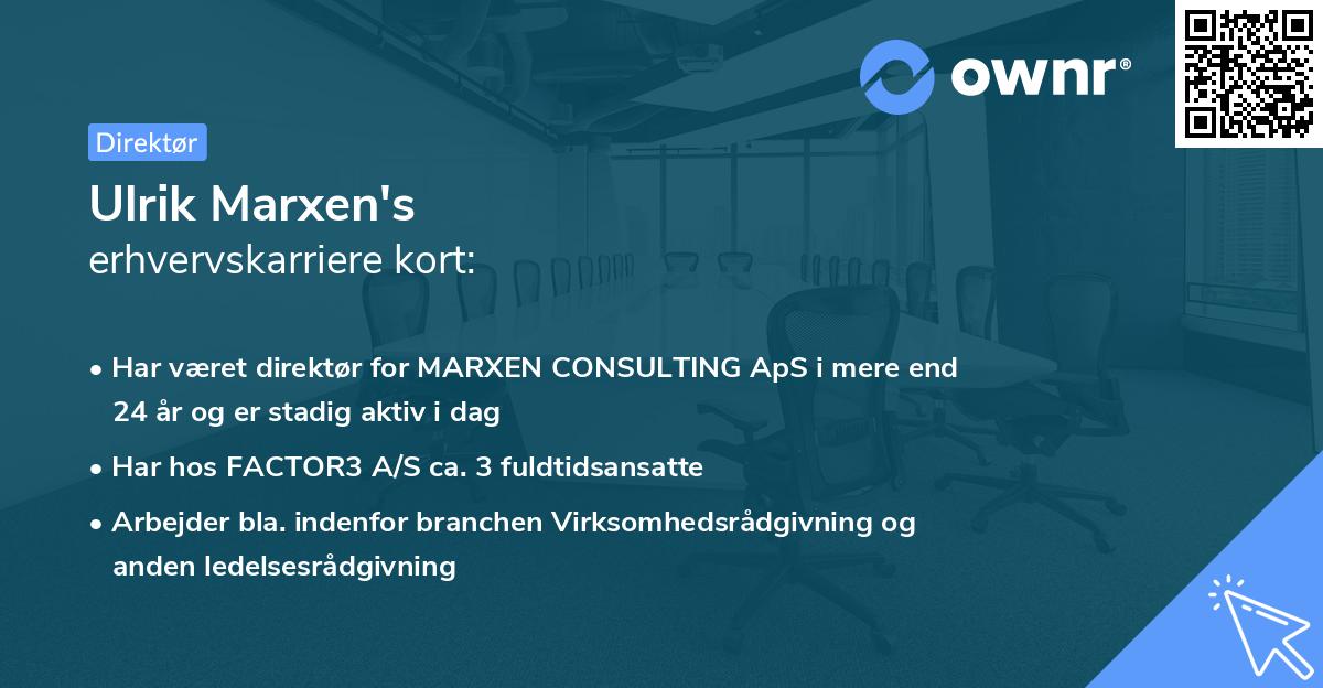 Ulrik Marxen's erhvervskarriere kort