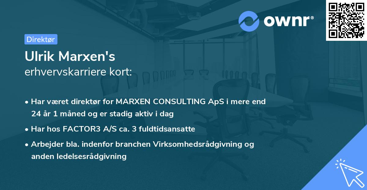 Ulrik Marxen's erhvervskarriere kort