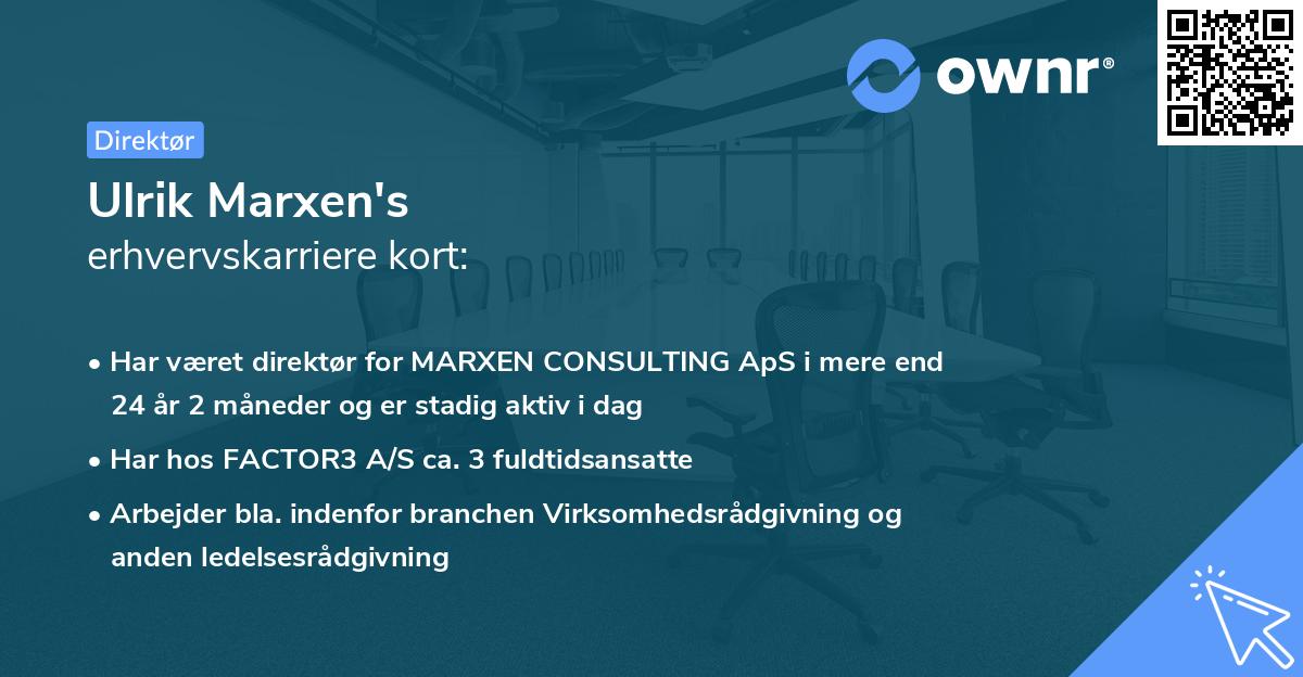 Ulrik Marxen's erhvervskarriere kort
