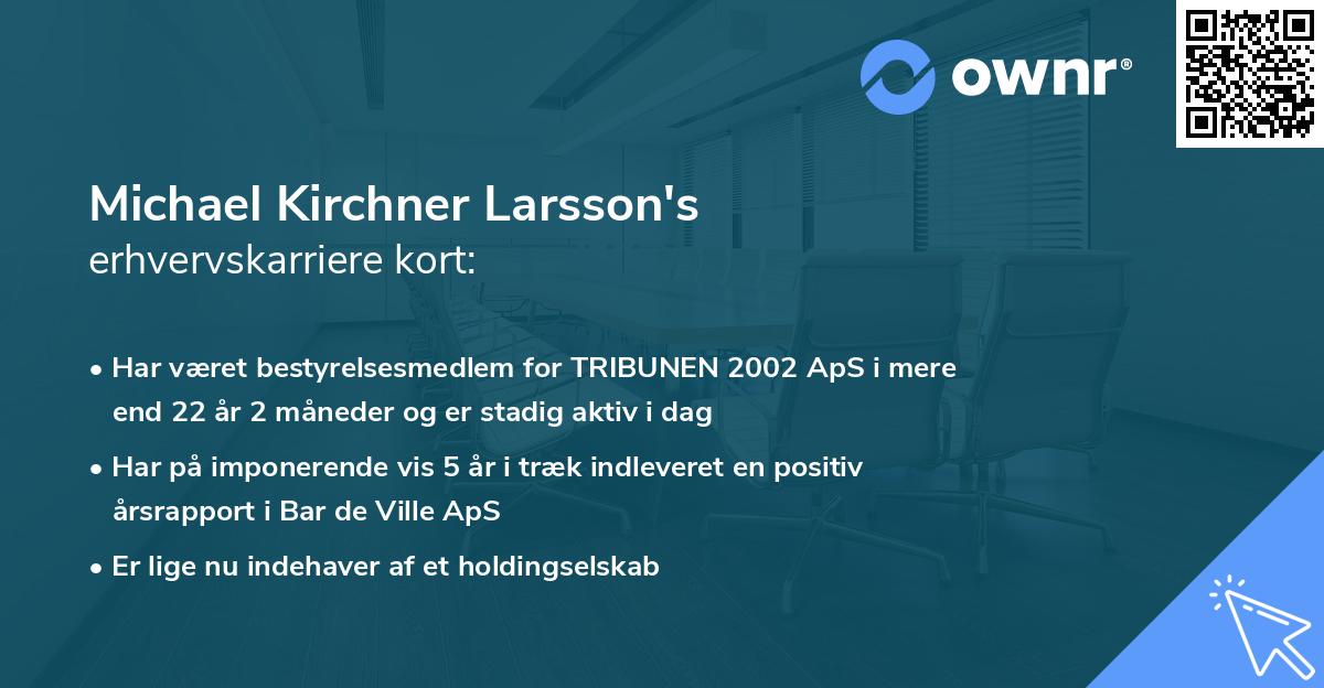 Michael Kirchner Larsson's erhvervskarriere kort