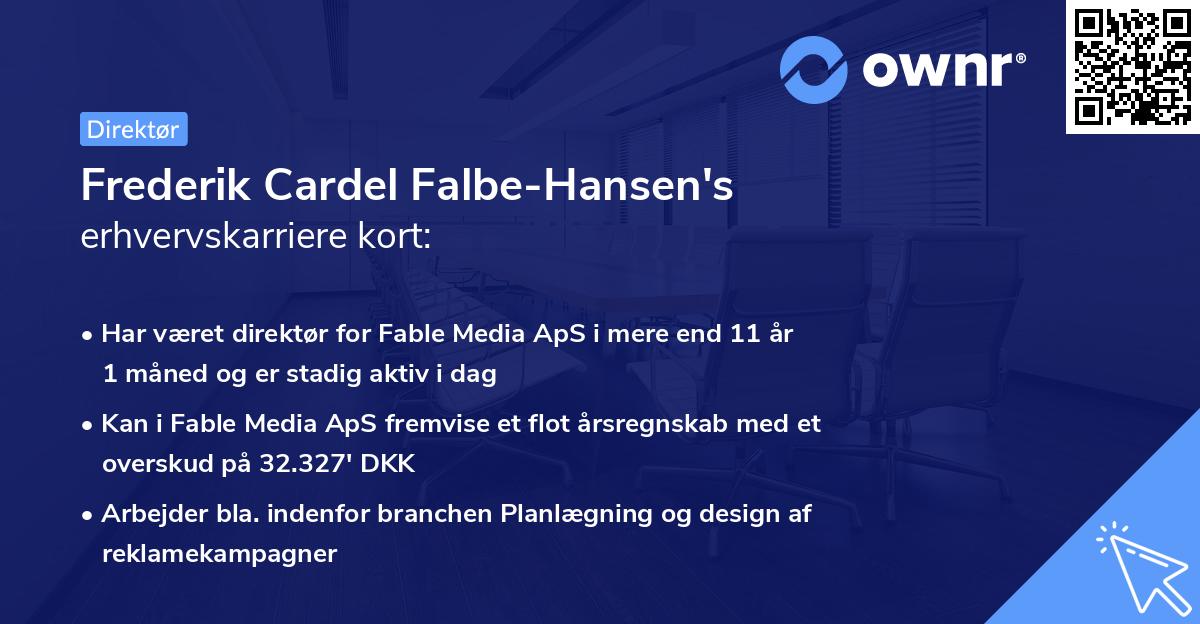 Frederik Cardel Falbe-Hansen's erhvervskarriere kort