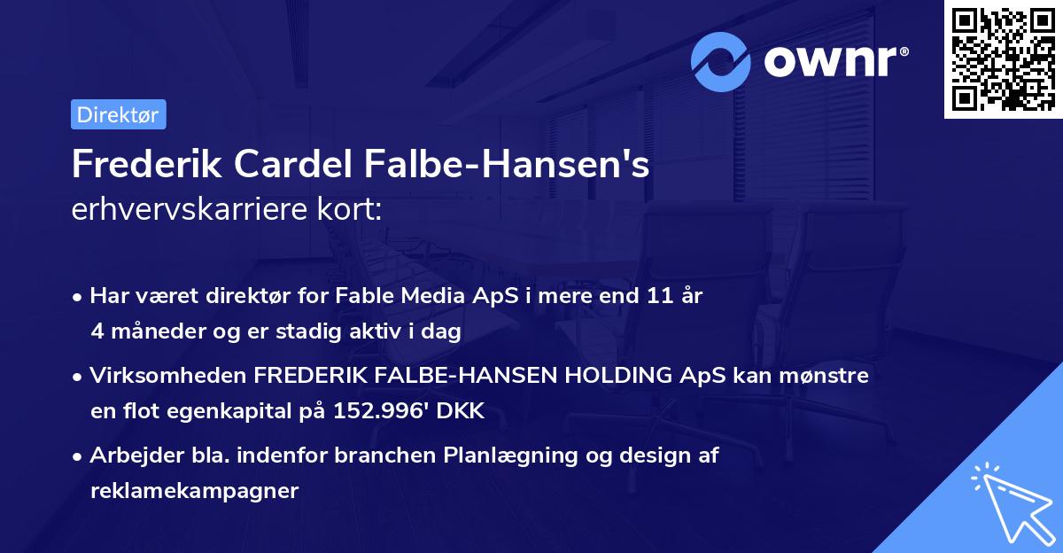 Frederik Cardel Falbe-Hansen's erhvervskarriere kort