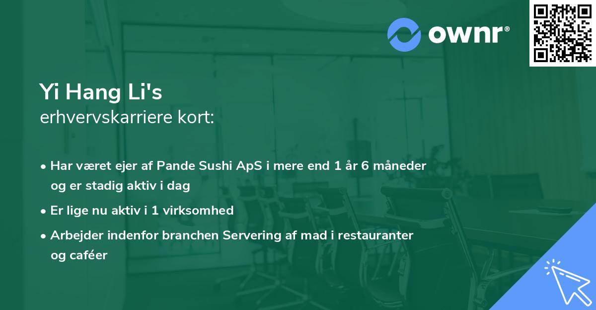 Yi Hang Li's erhvervskarriere kort