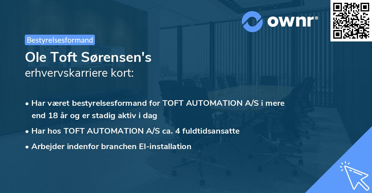 Ole Toft Sørensen's erhvervskarriere kort