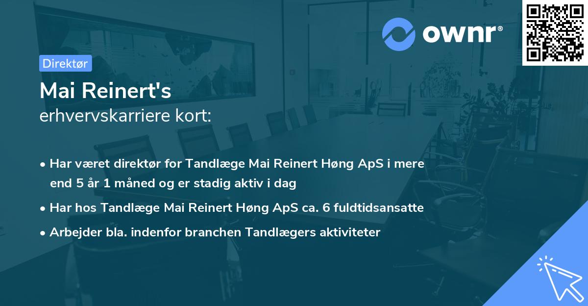 Mai Reinert's erhvervskarriere kort