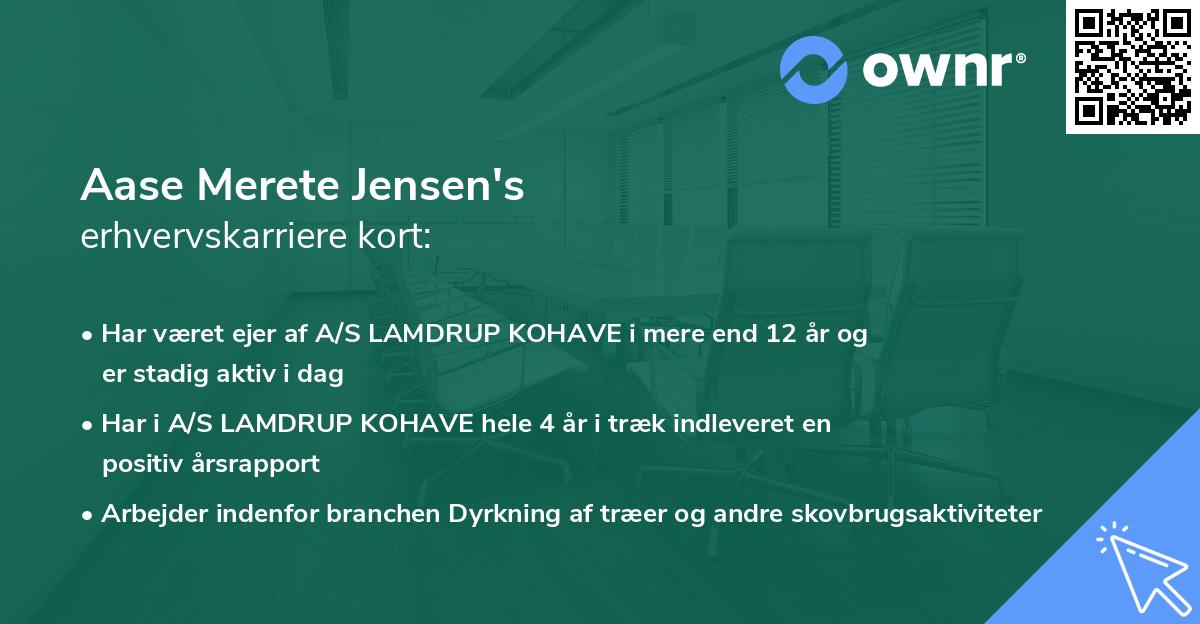 Aase Merete Jensen's erhvervskarriere kort