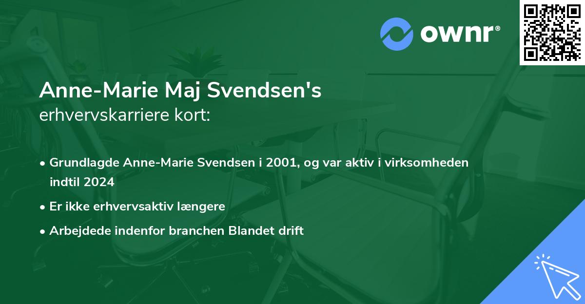 Anne-Marie Maj Svendsen's erhvervskarriere kort