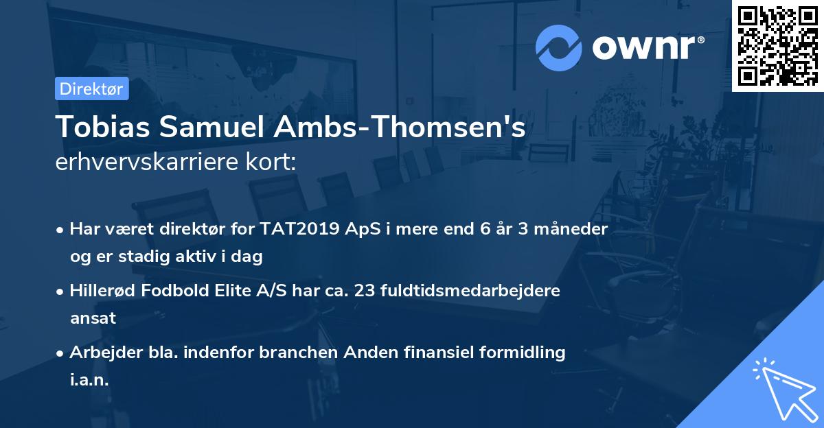 Tobias Samuel Ambs-Thomsen's erhvervskarriere kort