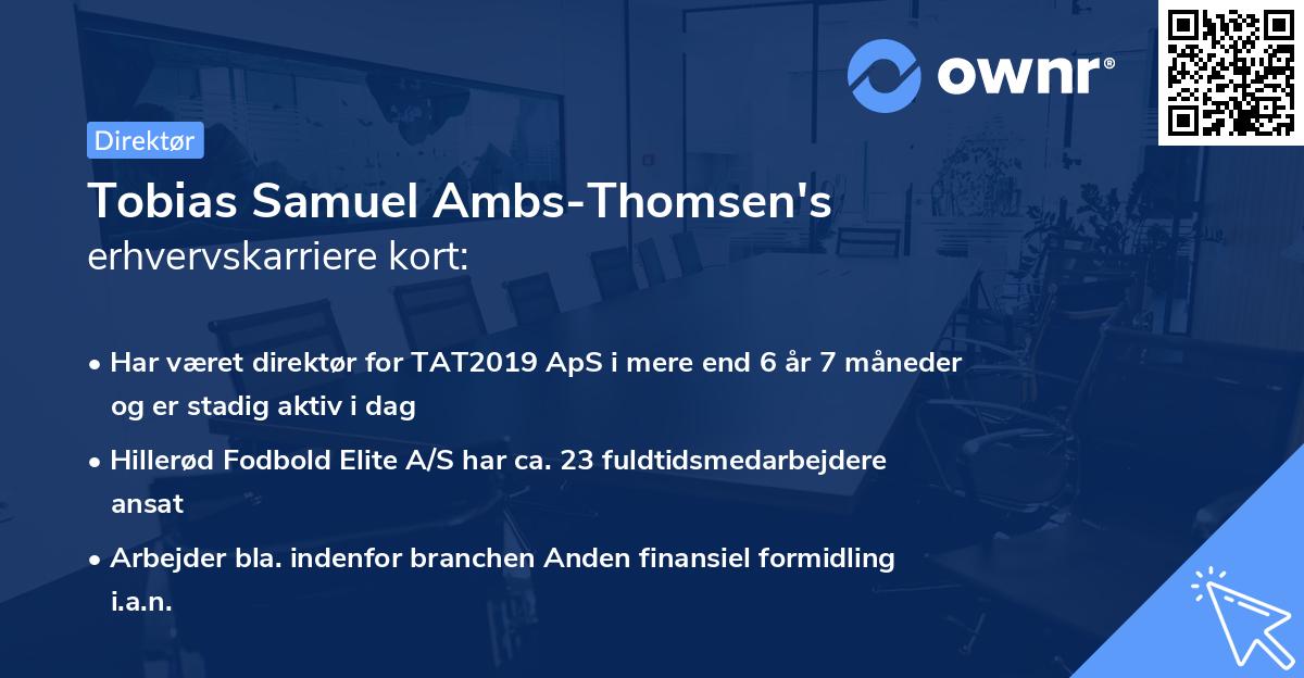 Tobias Samuel Ambs-Thomsen's erhvervskarriere kort