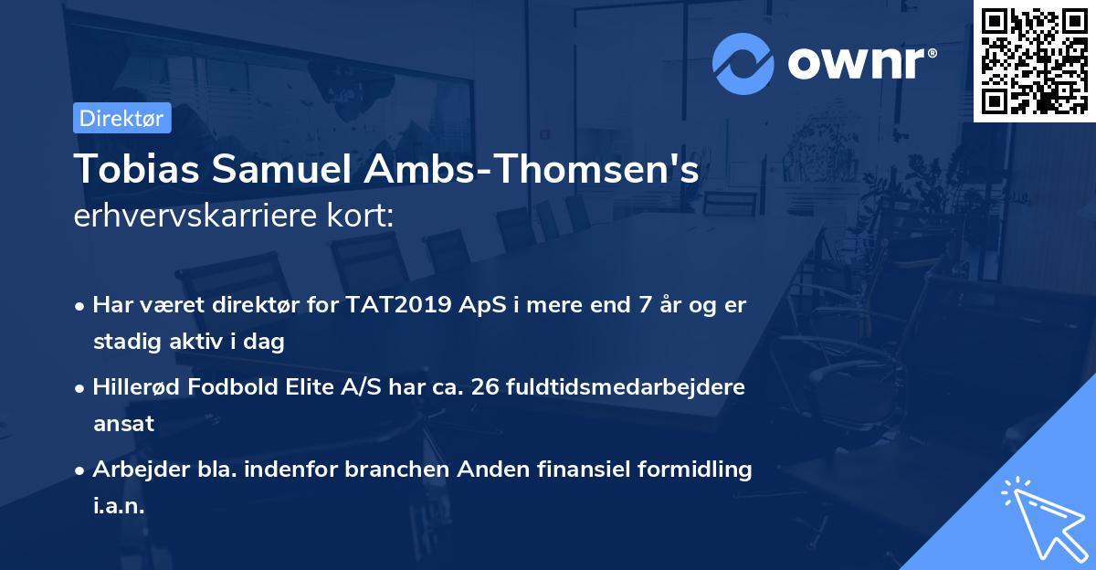 Tobias Samuel Ambs-Thomsen's erhvervskarriere kort