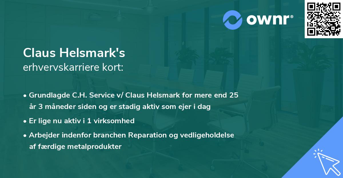 Claus Helsmark's erhvervskarriere kort