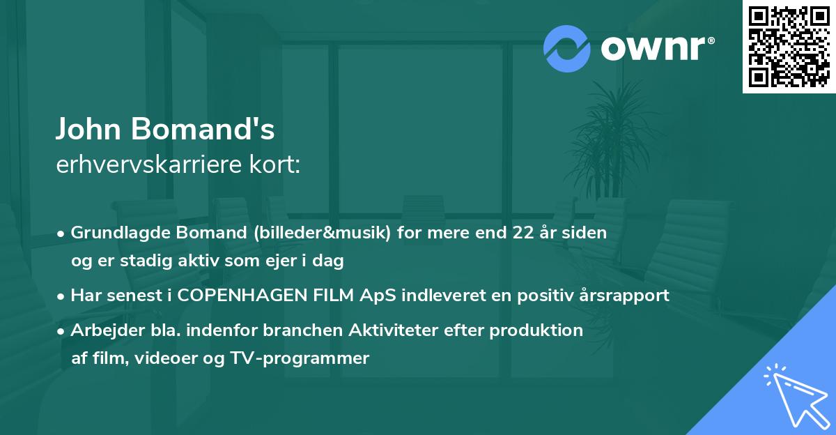 John Bomand's erhvervskarriere kort