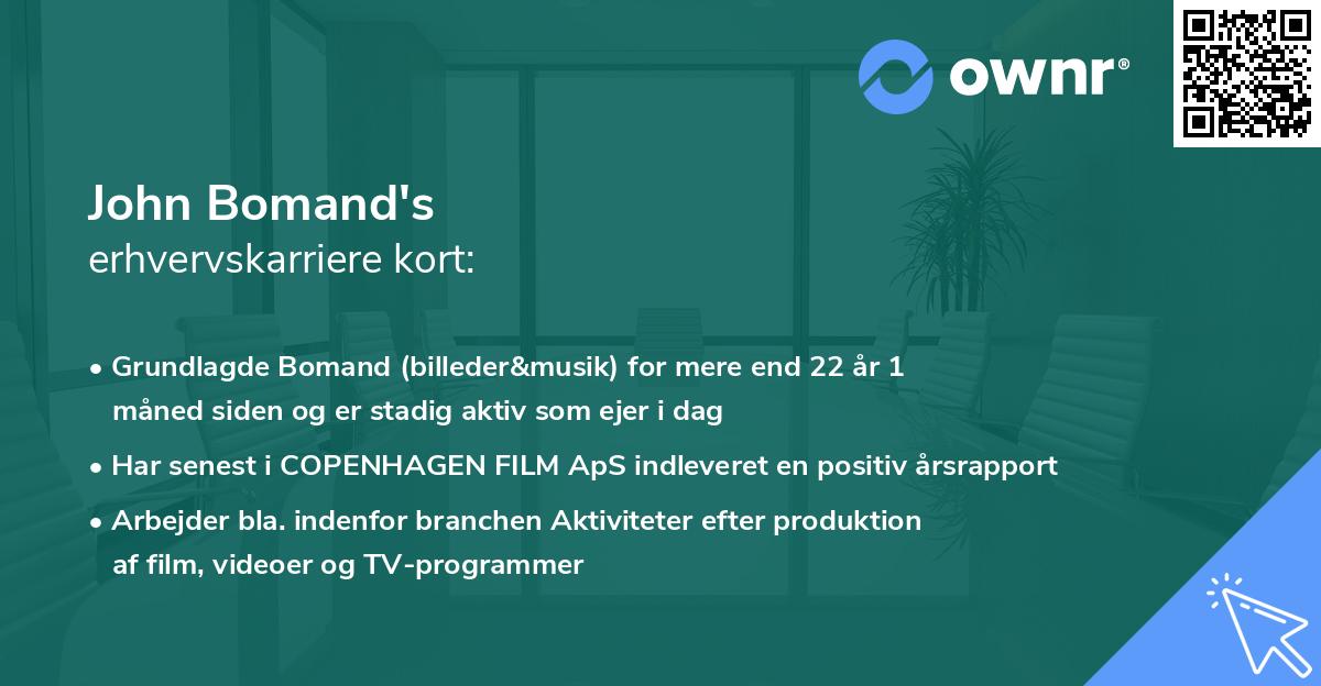 John Bomand's erhvervskarriere kort